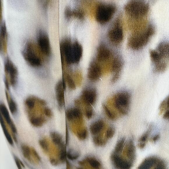 St. John Couture 100% Silk Animal Print Knee Length Dress Size 10 Luxury Glam - Picture 5 of 8